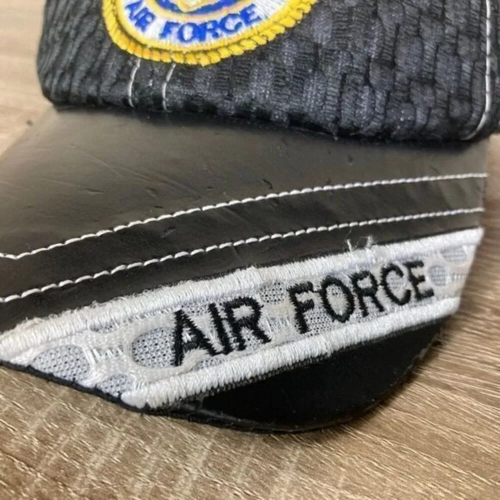US Air Force Hat USAF‎ Embroidered Cap Black Mesh Military Adjustable